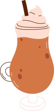 Cam Vektör İllüstrasyonunda Kahve İçeceği