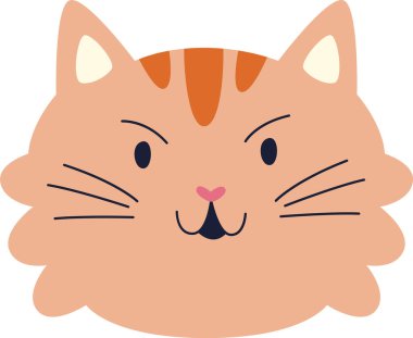 şirin kedi yüzlü vektör çizimi
