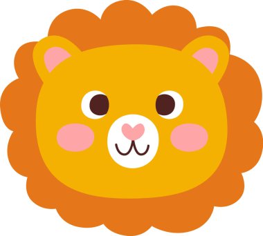 Aslan Hayvan Yüzlü Vektör İllüstrasyonu