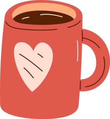 Kahve Vektörü İllüstrasyonlu Kupa