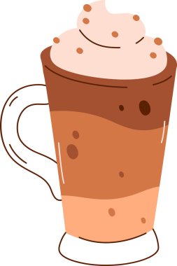 Latte Kahve İçecek Vektörü İllüstrasyonu