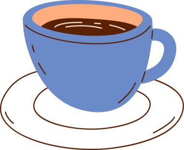 Kahve Vektörü İllüstrasyonlu Kupa