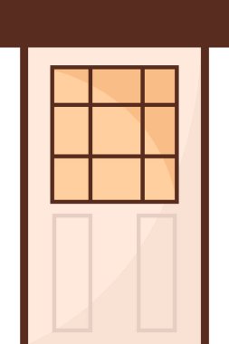 Pencere Vektörü Resimli Ev Kapısı