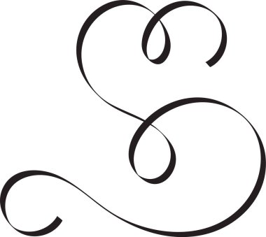 Kaligrafi Kalp Simgesi Vektör İllüstrasyonu