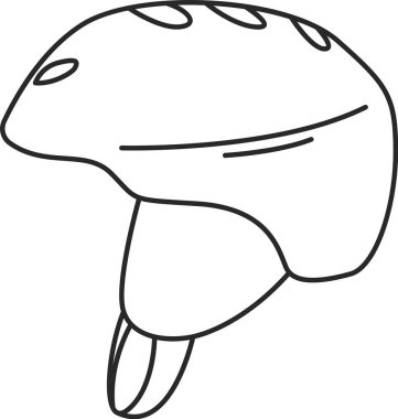 Kayak Miğferi Doodle Vektör İllüstrasyonu