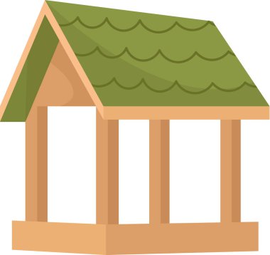 Kuş Besleyici Simge Vektör İllüstrasyonu