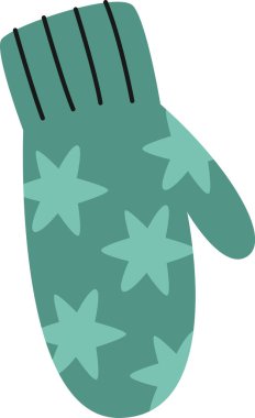 Kış Mitten Kıyafet Vektörü İllüstrasyonu