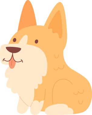 Corgi Dog Oturan Vektör İllüstrasyonu