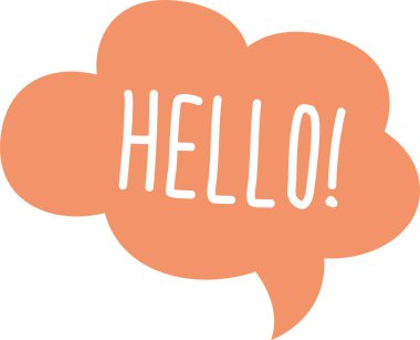 Merhaba Konuşma Bulut Vektörü İllüstrasyonu