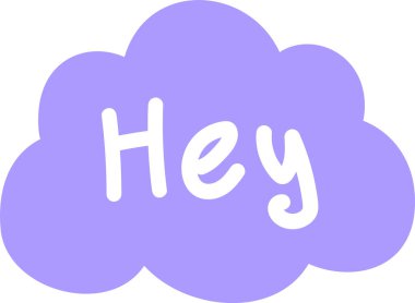 Hey Harfli Bulut Vektörü İllüstrasyonu