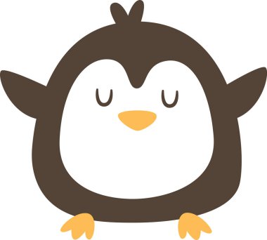 Penguen Çocuk Hayvan Vektörü İllüstrasyonu