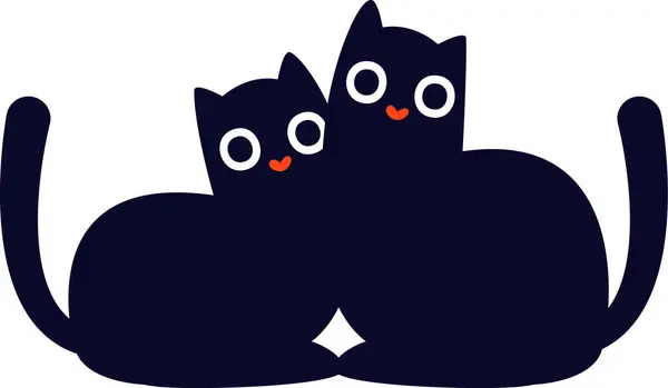 Cats Couple Cartoon Vector Illustration — Stock Vector
