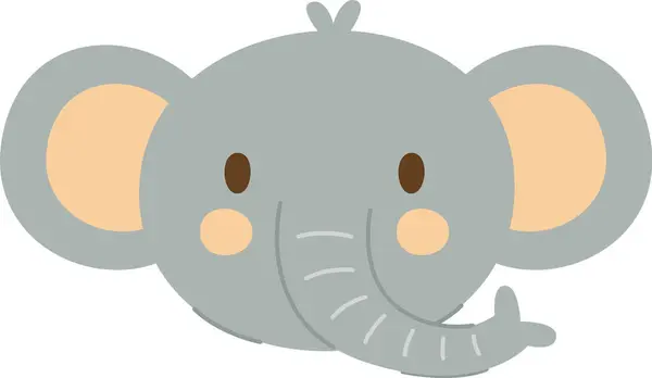 Elephant Animal Face Vector Illustratie — Stockvector
