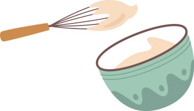 El Karıştırıcı ve Bowl Vektörü İllüstrasyonu