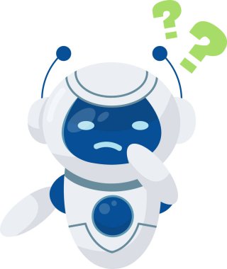 Robotun Bir Soru Vektörü İllüstrasyonu Var