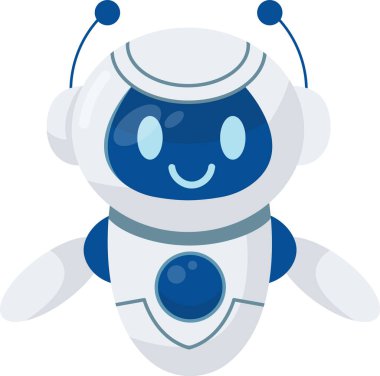 Mutlu Robot Simgesi Vektör İllüstrasyonu