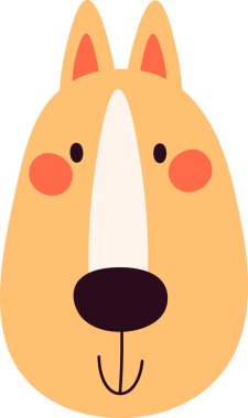 Köpek Hayvan Yüzlü Vektör İllüstrasyonu