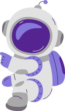 Kostüm Vektörü İllüstrasyonunda Oturan Astronot