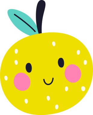 Limon Meyvesi Karakteri Vektör İllüstrasyonu