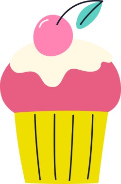 Böğürtlen Vektörü Resimli Küçük Kek