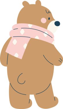 Eşarp Vektörü İllüstrasyonlu Ayı