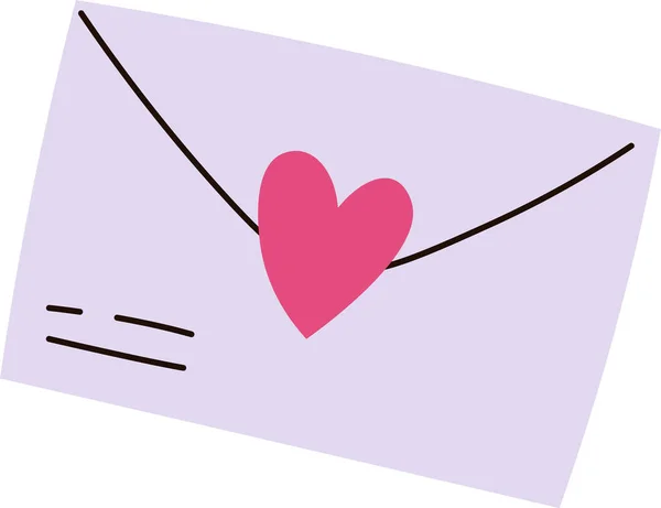 Envelope Heart Vector Illustration — Stok Vektör