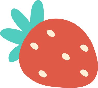 Çilekli Böğürtlen Simgesi Vektör İllüstrasyonu