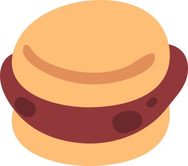 Macaron Tatlı Şekerleme Vektörü İllüstrasyonu