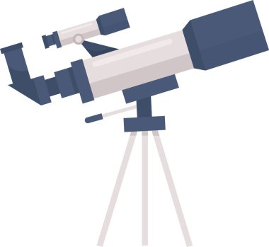 Teleskop Astronomik Aygıt Vektörü İllüstrasyonu