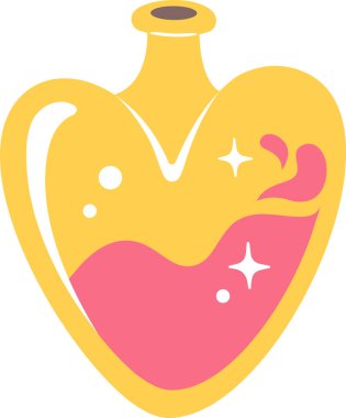 Sıvı Vektör İllüstrasyonlu Kalp Kavanozu