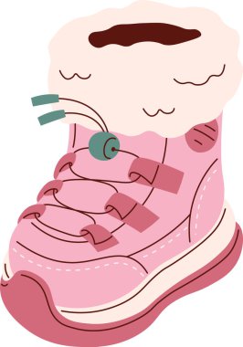 Kış Sıcaklığı Ayakkabı Vektörü İllüstrasyonu