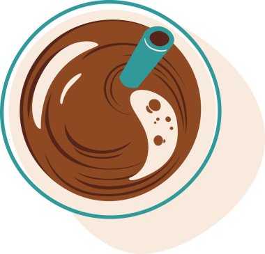 Sıcak Çikolata Vektörü İllüstrasyonlu Kupa