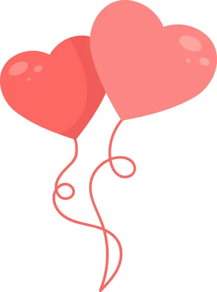 Hearts Balon Simgesi Vektör Llüstrasyonu — Stok Vektör