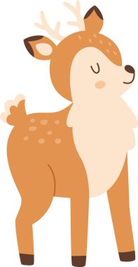 Geyik Bebeği Hayvan Vektörü İllüstrasyonu