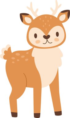 Geyik Bebeği Hayvan Vektörü İllüstrasyonu