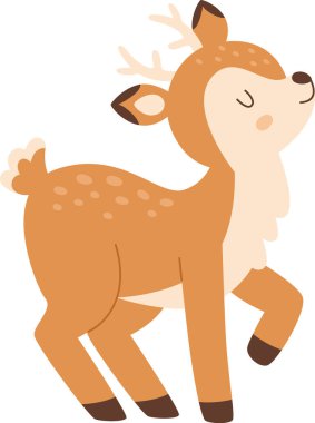 Geyik Bebeği Hayvan Vektörü İllüstrasyonu