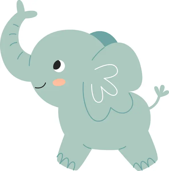 Elephant Baby Cartoon Vector Illustratie — Stockvector