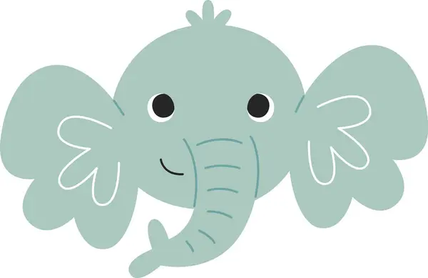 Elephant Baby Face Vector Illustratie — Stockvector
