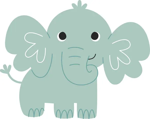Elephant Baby Cartoon Vector Illustratie — Stockvector