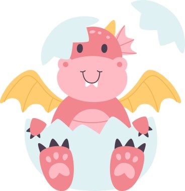 Ejder Bebeği Yeni Doğan Vektör İllüstrasyonu