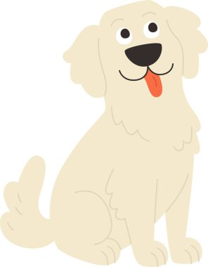 Köpek Oturan Hayvan Vektörü İllüstrasyonu