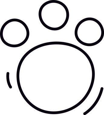 Ayak İzi Kedi Simgesi Vektör İllüstrasyonu