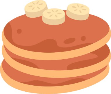 Muz Vektörü İllüstrasyonlu Pankekler