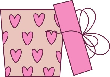 Hediye Kutusu Açılan Vektör İllüstrasyonu