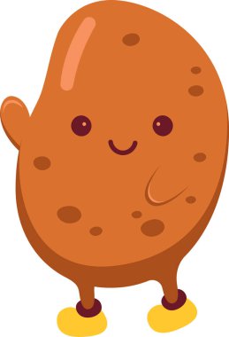 Patates Çizgi Film Karakteri Vektör İllüstrasyonu