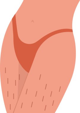 Kadın Kıllı Vücut Pozitif Bacak Vektörü İllüstrasyonu