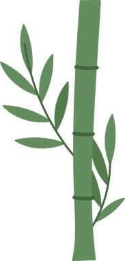 Yaprak Vektörü İllüstrasyonlu Bambu Bitkisi