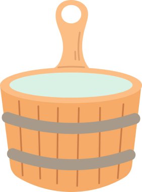 Su Vektörü Resimli Sauna Kovası