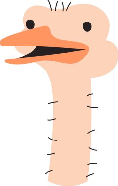 Devekuşu Başı Vektör İllüstrasyonu