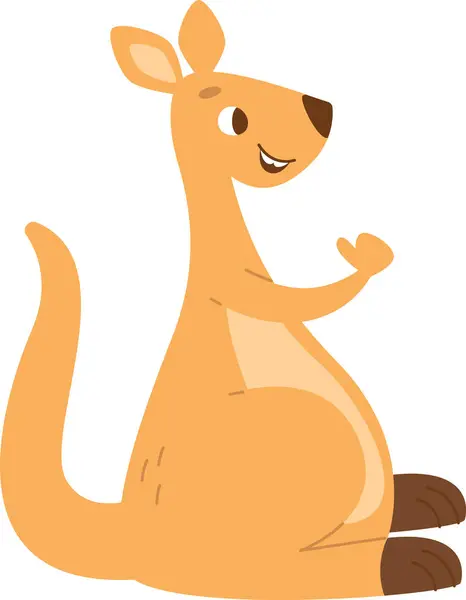 Kanguru Hayvan Oturma Vektörü Llüstrasyonu — Stok Vektör